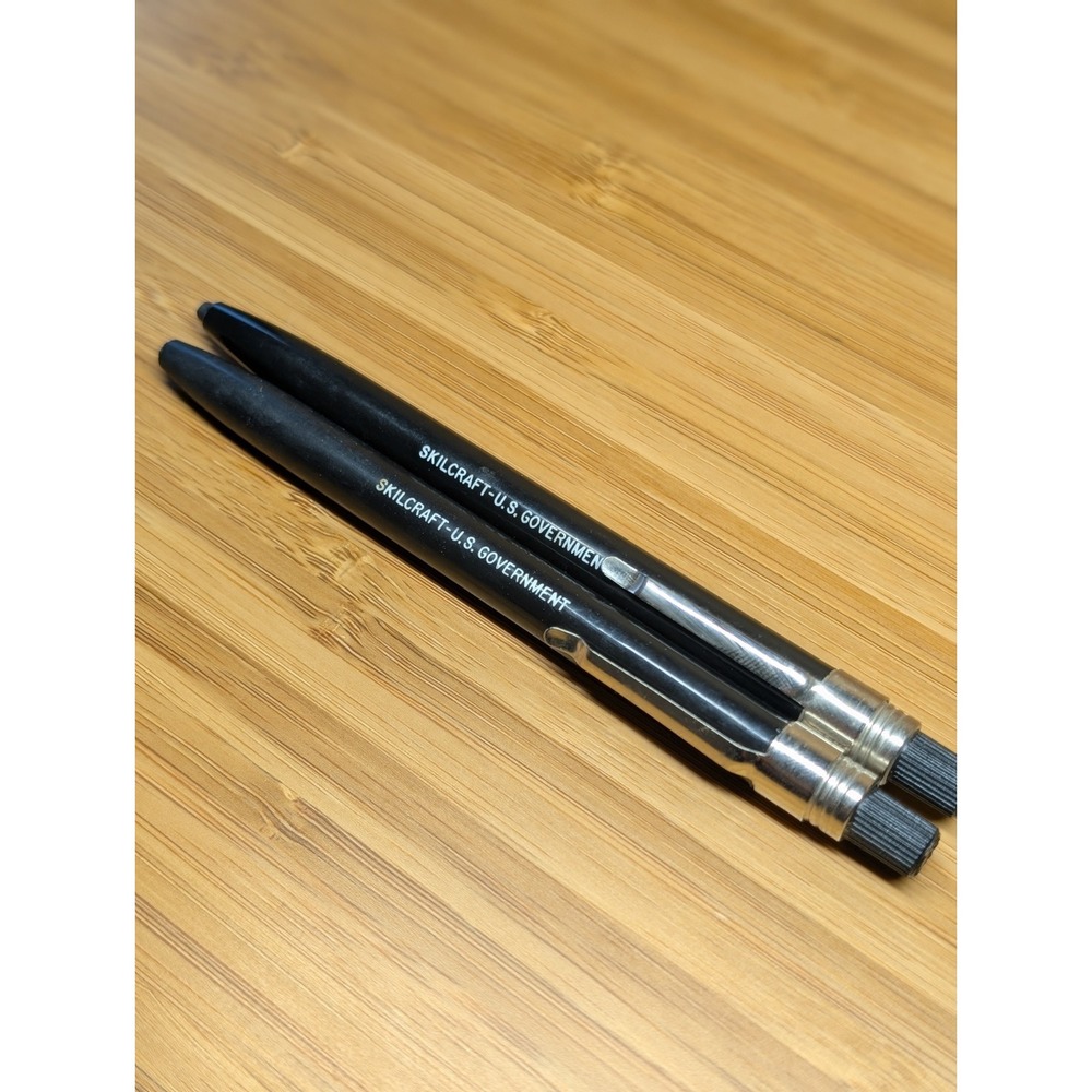 Vintage Skilcraft - US Government Black Marker/Grease Pencil Set Of 2 Lot Twist